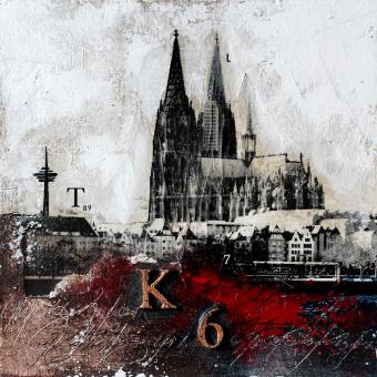 Bild Kölner Dom abstrakt von Vittorio Vitale 45x45 cm