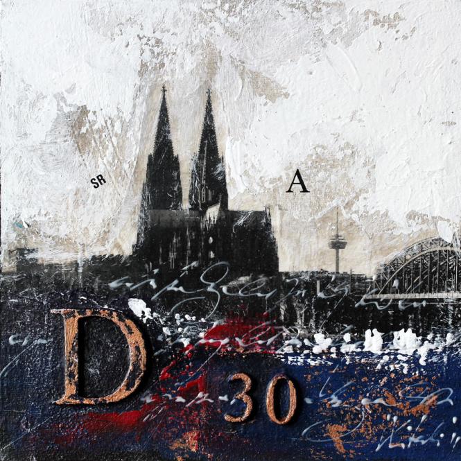 Bild Kölner Dom abstrakt von Vittorio Vitale 100x100 cm